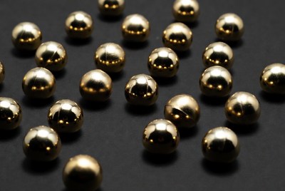 Shiny gold metallic balls