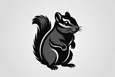 Black Silhouette Chipmunk Illustration