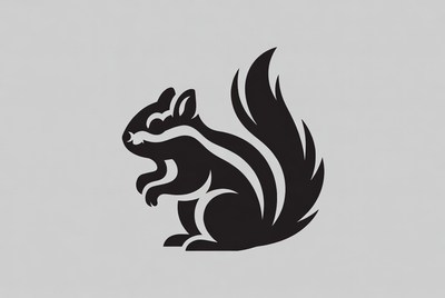 Black silhouette chipmunk illustration