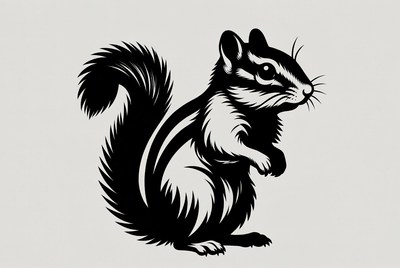Chipmunk silhouette illustration