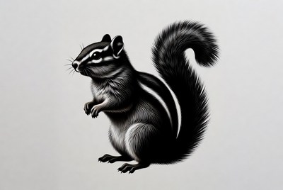 Chipmunk standing on isolated background