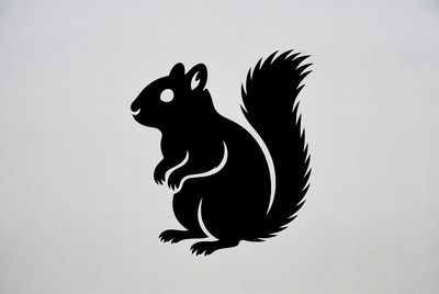 Black silhouette squirrel illustration