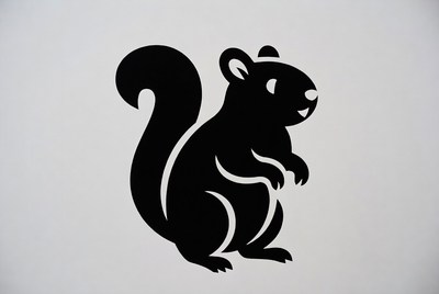 Black silhouette clipart squirrel