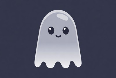 Cute smiling ghost illustration