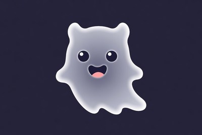 Cute smiling ghost illustration