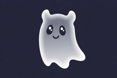 Cute cartoon ghost smiling