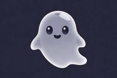 Cute smiling ghost illustration