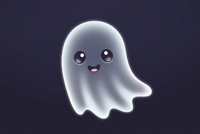 Cute smiling ghost illustration