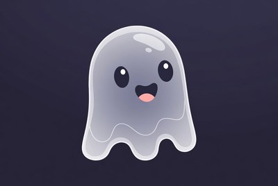 Cute smiling ghost illustration