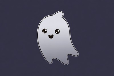 Cute cartoon ghost smiling