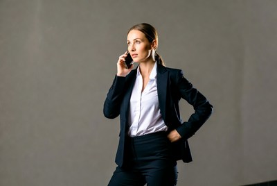 Business woman talking on phone