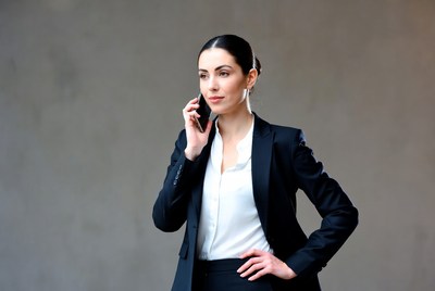 Business woman talking on phone
