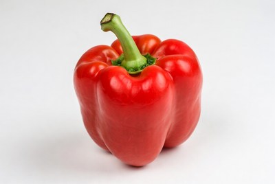 Red Bell Pepper on White Background