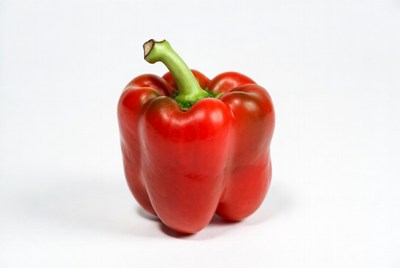 Red Bell Pepper on White Background