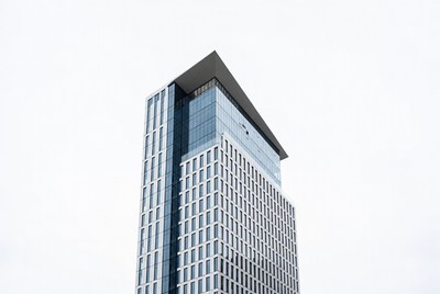 Modern glass skyscraper building