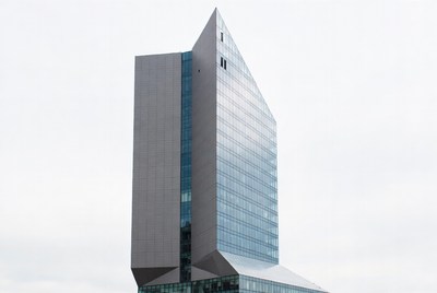 Modern glass skyscraper building