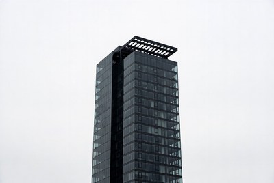 Tall Black Glass Skyscraper Building