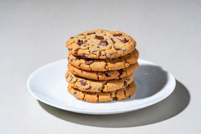 Stack of Chocolate Chip Cookies on Plate