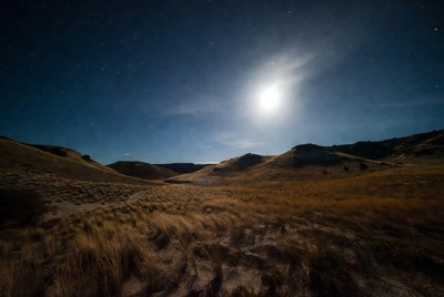 Full Moon Over Desert Hills