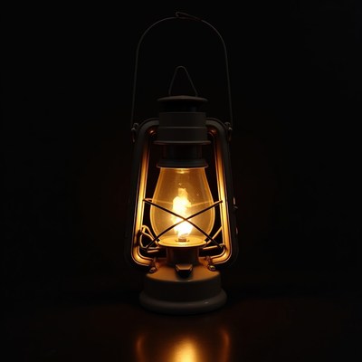 Vintage Lantern Glowing on Dark Background