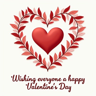 Heart with Leaves Valentine's Day Greeting