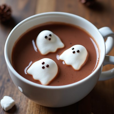 Hot Chocolate with Ghost Marshmallows