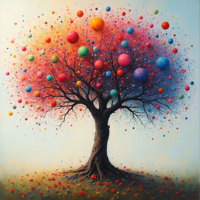 Colorful Bubble Tree Artwork