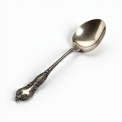 Vintage ornate silver spoon