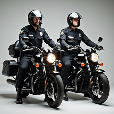 Two police officers on motorcycles