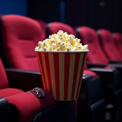 Popcorn Bucket on Cinema Seats