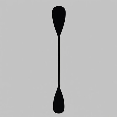 Black canoe paddle illustration