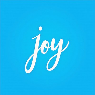 Joy word on blue background