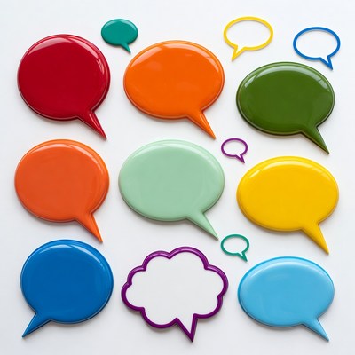 Colorful Speech Bubbles on White