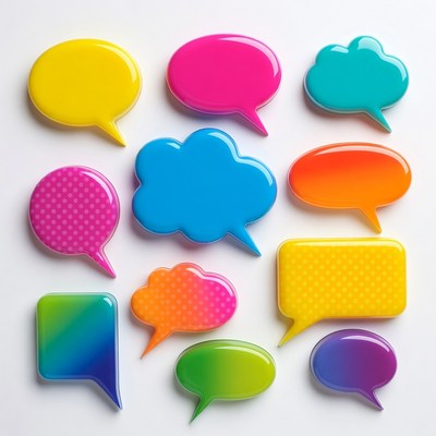 Colorful Glossy Speech Bubbles