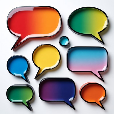 Colorful Speech Bubble Plates