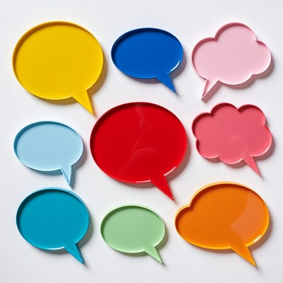 Colorful Speech Bubbles on White