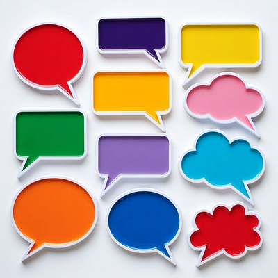 Colorful Speech Bubbles on White