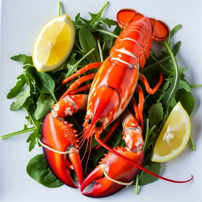 Red Lobster with Lemon and Arugula