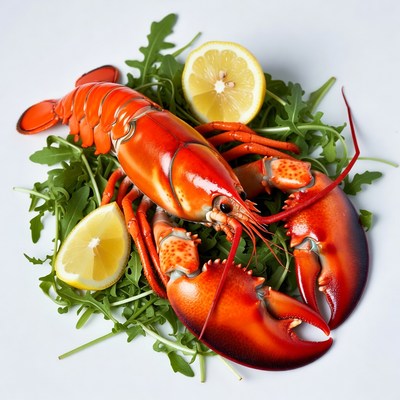Red Lobster on Arugula and Lemon