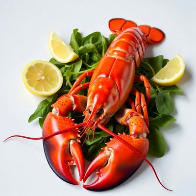 Lobster with lemon and arugula