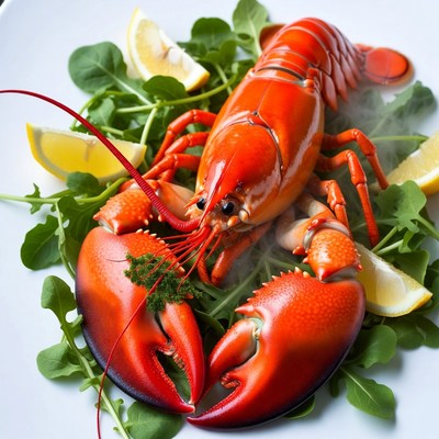 Steamed Lobster on Greens