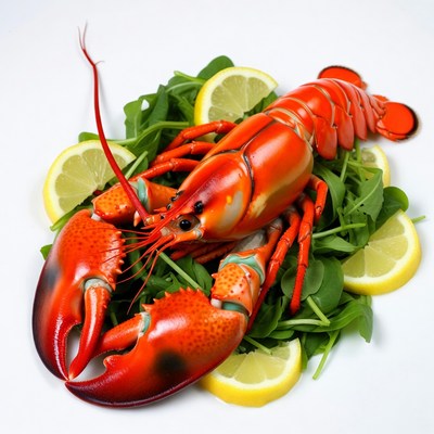 Red Lobster with Lemon and Greens