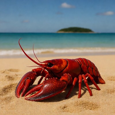 Red Lobster on Tropical Beach