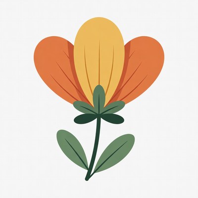 Orange and yellow flower illustration