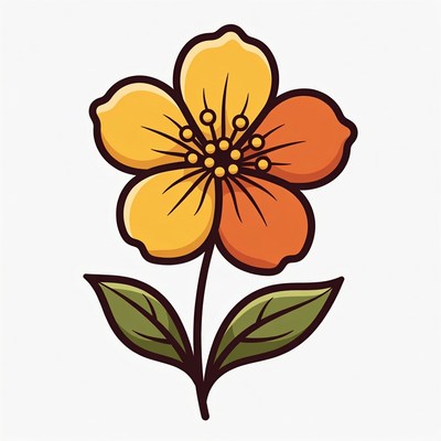 Yellow Orange Flower Illustration