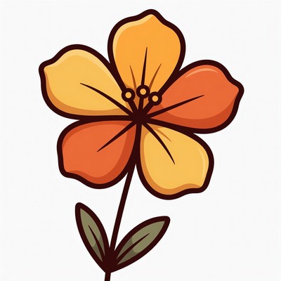 Orange Yellow Flower Illustration