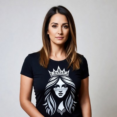 Woman wearing crown t-shirt