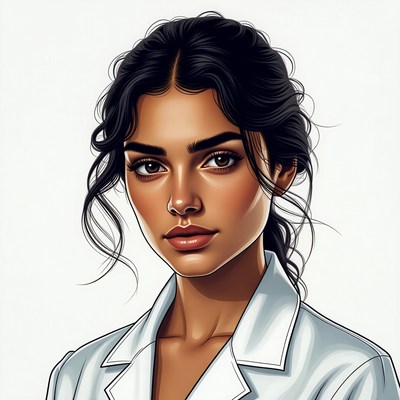 Beautiful woman in white blazer