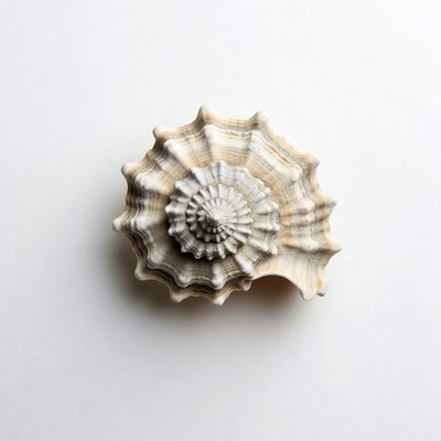White seashell on isolated background
