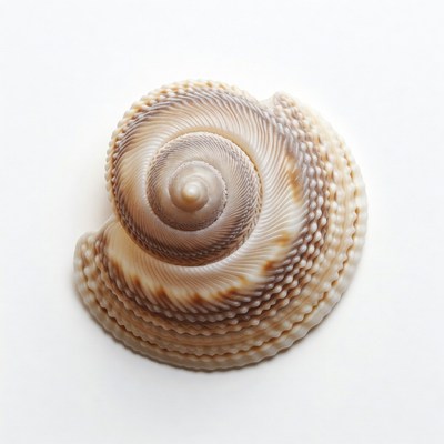 Spiral Seashell on White Background